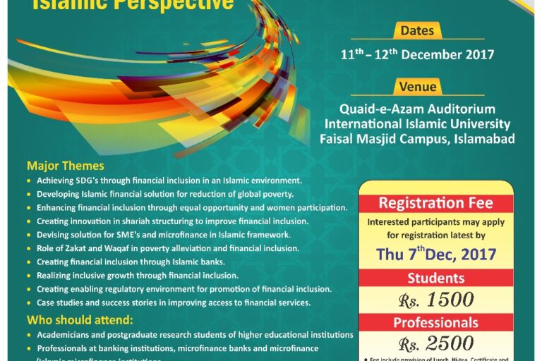 Thematic Workshop on Enhancing Poor’s Capability and financial inclusion in Islamic Perspective