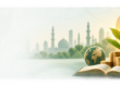 Islamic Banking and Finance academic banner with Islamic architecture, finance, ethics and Shariah