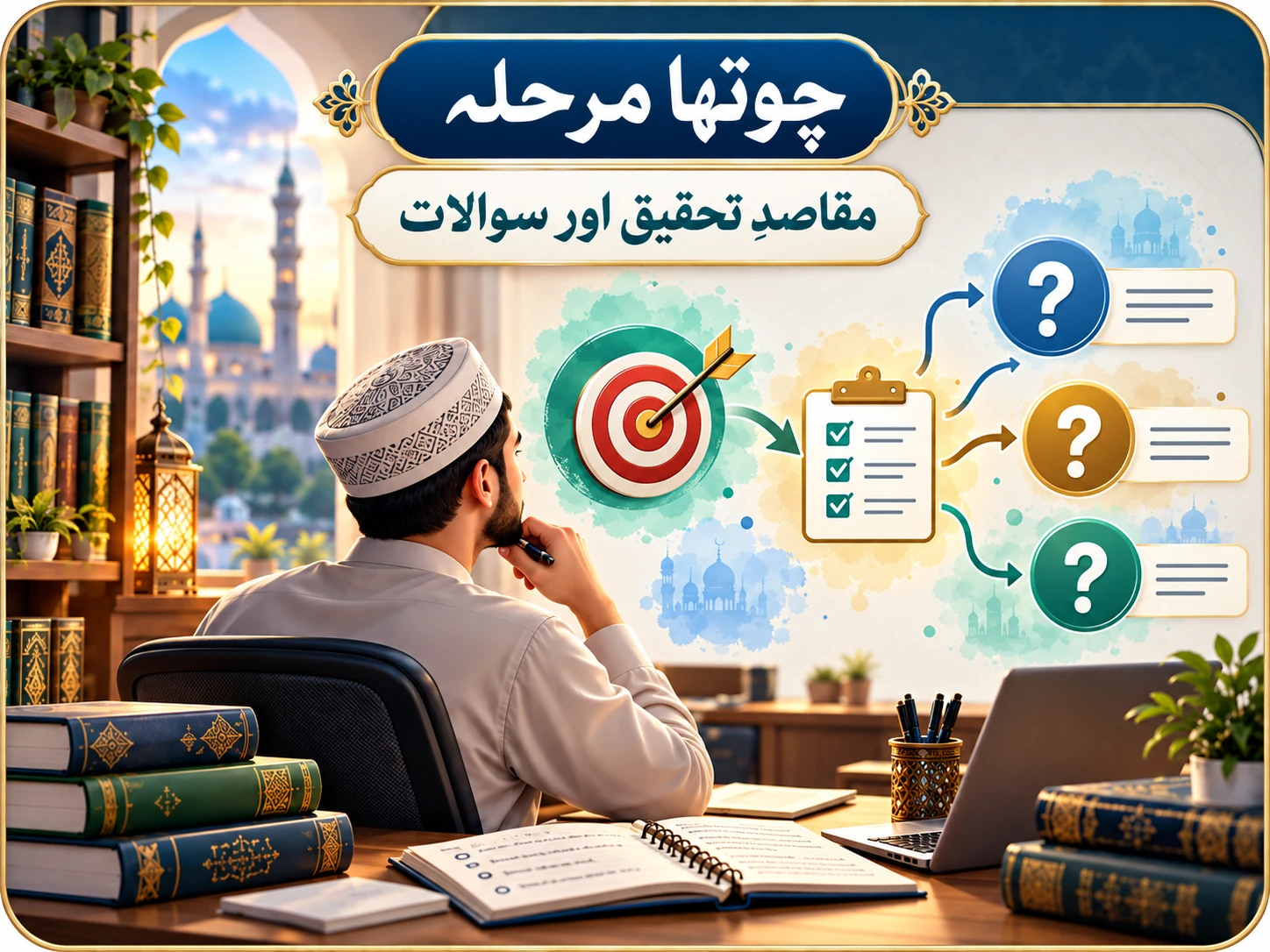 چوتھا مرحلہ: معیاری تحقیقی مقالات اور ابواب کا مطالعہ